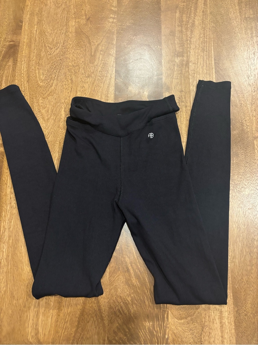 Anine Bing Black Ribbed Kids Leggings